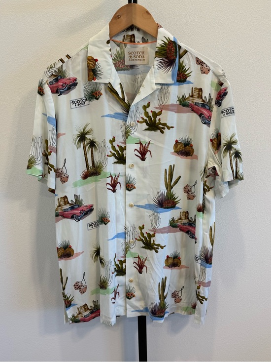 Scotch & Soda Other - NWT Scotch & Soda Desert Motif Camp Short Sleeve Button Down Shirt Medium Resort